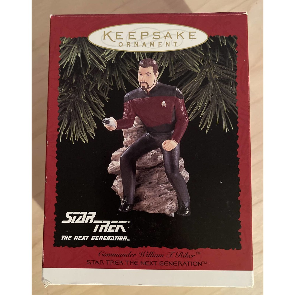HALLMARK STAR TREK 1996 COMMANDER WILLIAM RIKER KEEPSAKE CHRISTMAS ORNAMENT NIB